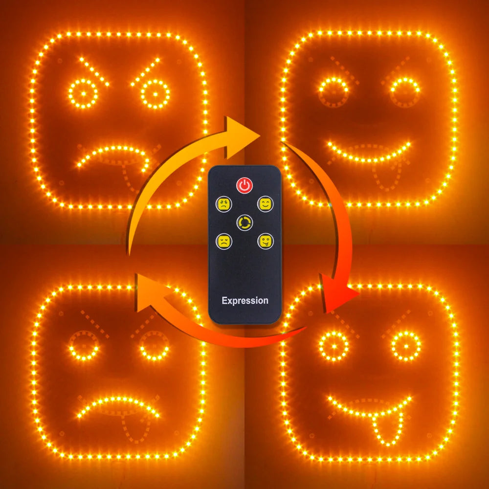 Car Funny Facial Expression Light With Remote Controller Rear Window Multi-function Warning Reminder Lamp Exterior Accessories