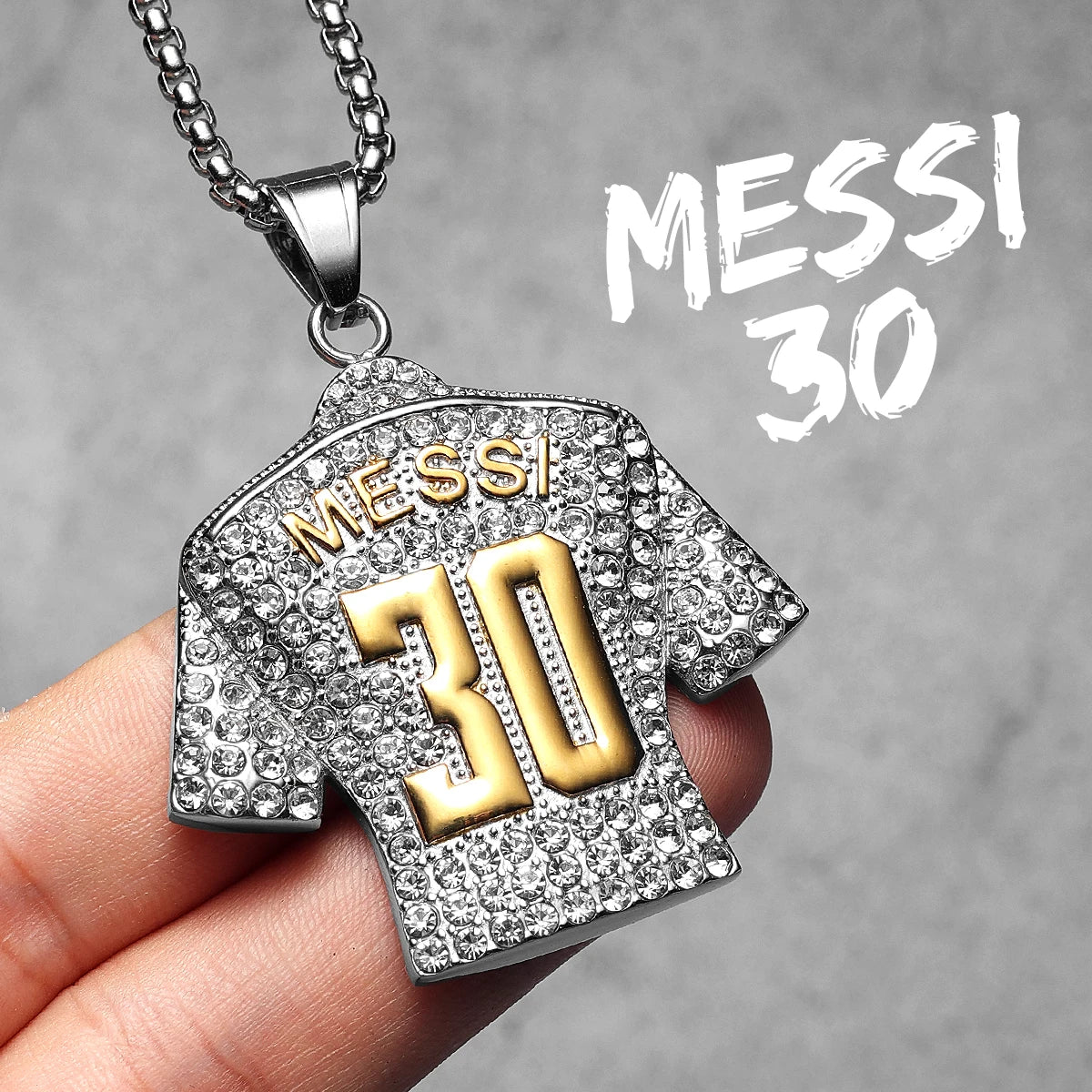 Messi Cristiano Ronaldo Neymar Mbappé Haaland Football Jersey Man Necklaces + Chain Stainless Steel Pendant Chain Jewelry Gifts