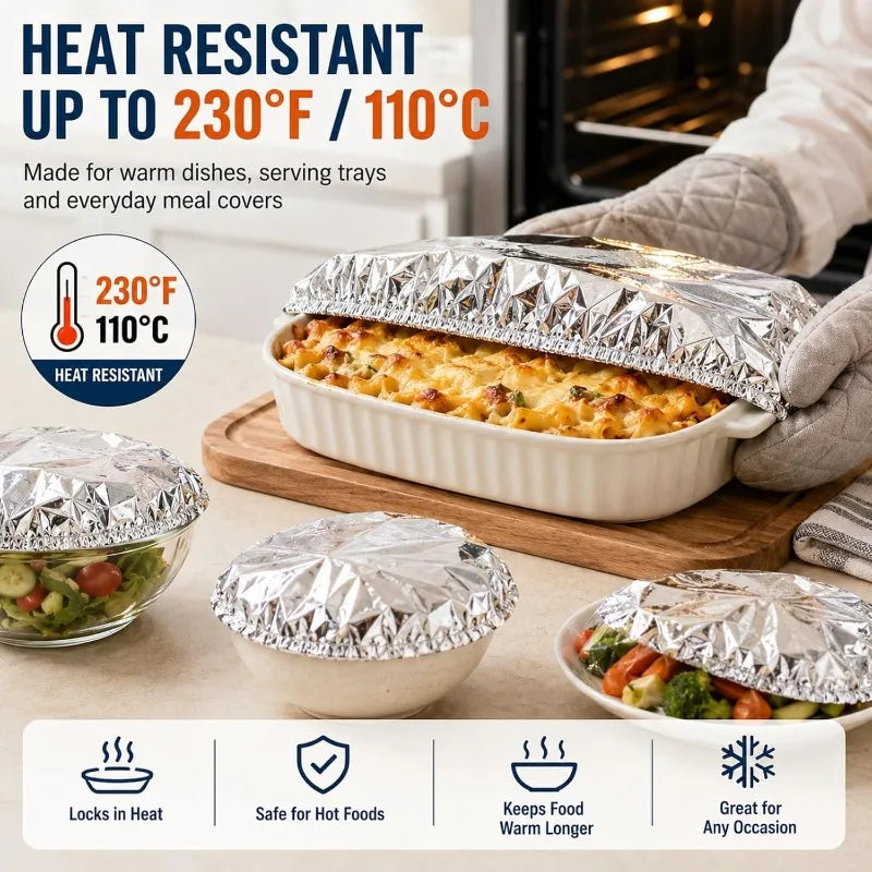 30/100/200PCS Set Outdoor Camping Picnic Travel Disposable Foil Film Food Cover Aluminum Foil Insulation Kitchen Insulation Lid Fresh-Keep Saran Warp Storage Covers Home Kitchen Accessories
