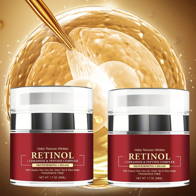 2 PCS Set Instant Korean  Retinol Cream Wrinkle Remover Firming Lifting Anti Aging Fade Fine Lines Moisturizing Whitening Korea Repair Skin Care
