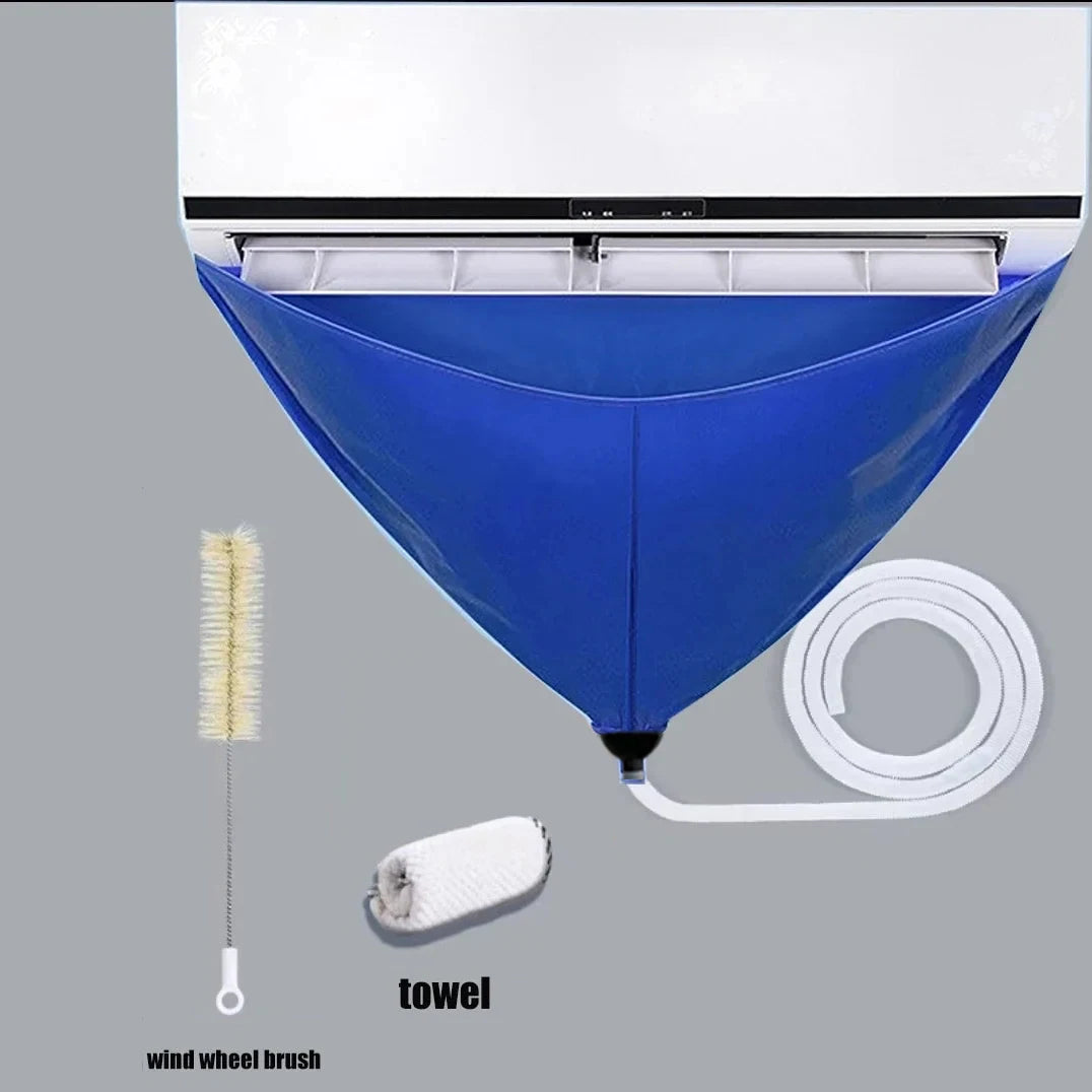 NEW Arrivals 8PCS Set 90cm Air Conditioner Cleaning Cover Hanging AC Water Washing Bag Reusable Summer Cleaner Tools Thickened with Pipe Home Cooling Accessories