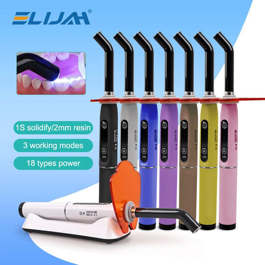 Colorful Dental LED Light Cure 1s/2mm Resin Cordless Curing Machine 800-2400 mW/cm² Light intensity Cure Lamp Dentistry Oral Hygiene Care Supplies
