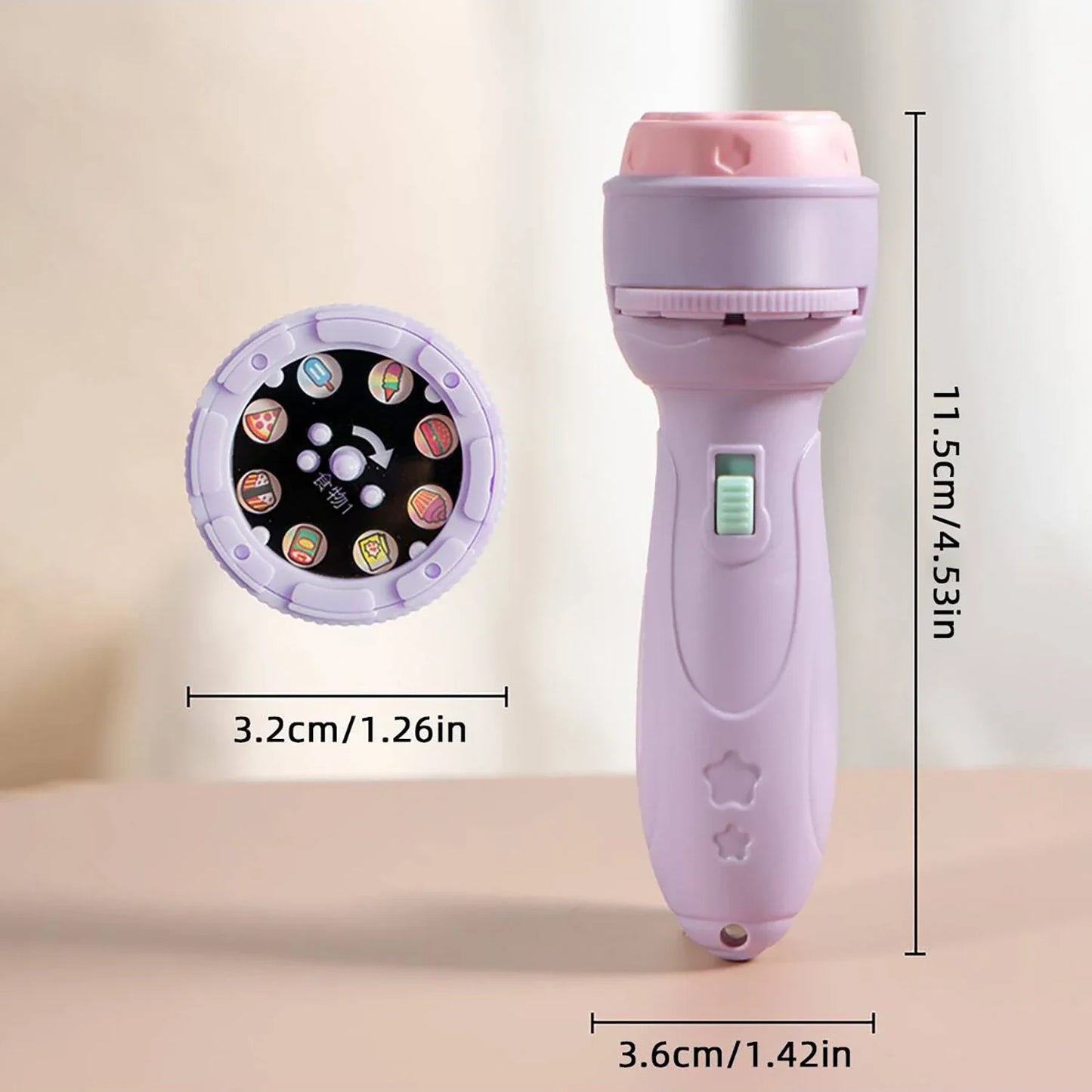 3 PCS Set Children's Projection flashlight Toy, Luminous Projector Early Education Cognitive Fun Pattern