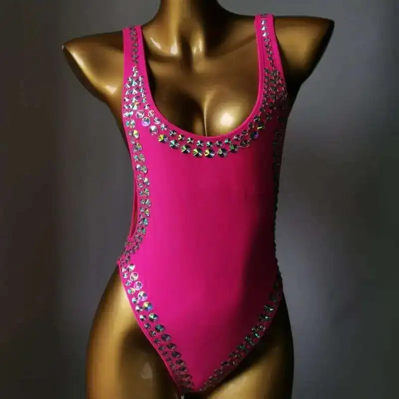 NEW Ladies Luxurious Rhinestones Diamonds Swimsuit Exterior Boutique High-End One-Piece Bikini Women Luxury Swimwear Beach Wear