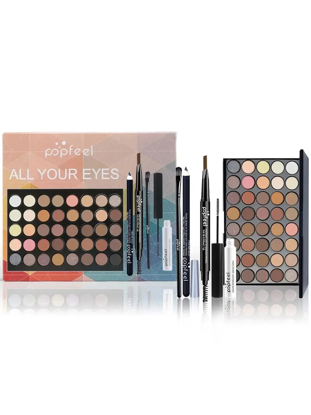 Full Set Eye Makeup Set, Eyeshadow Palette, Eyeliner, Mascara, Eyebrow Pencil, Makeup Tool Set Box, Gifts For Women