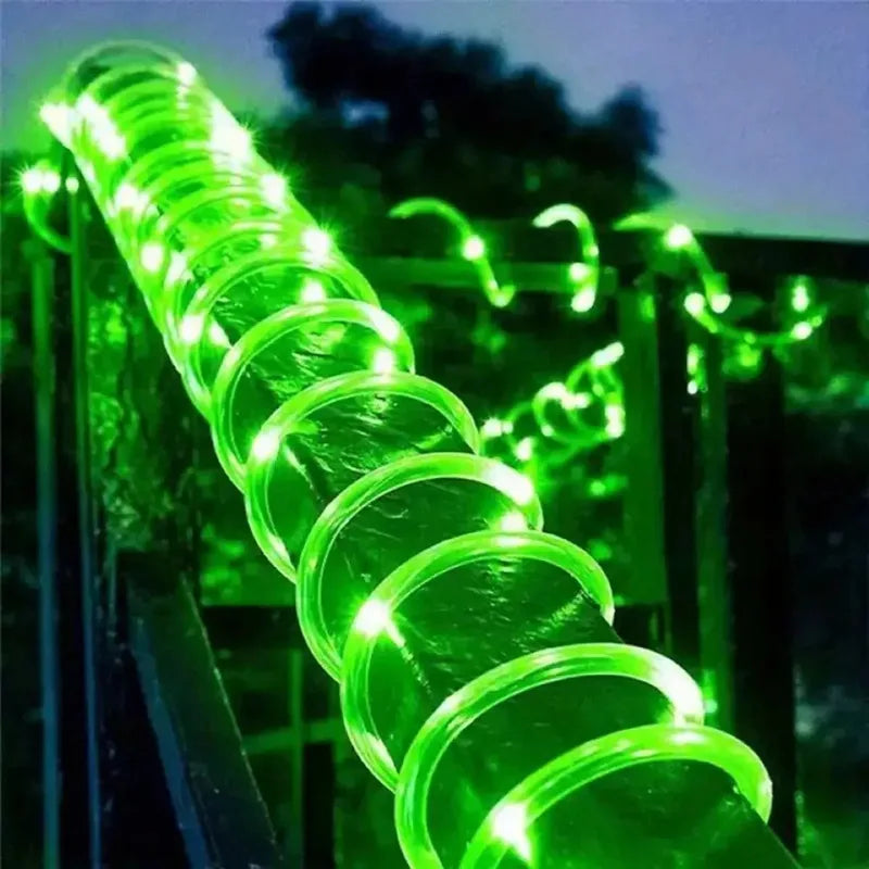 22M -200 LED 5 Colors Solar Rope Lights Solar LED Light Path Deck Outdoor Garden Solar String Lights Waterproof Outdoor Lighting Strips 8 Light Modes