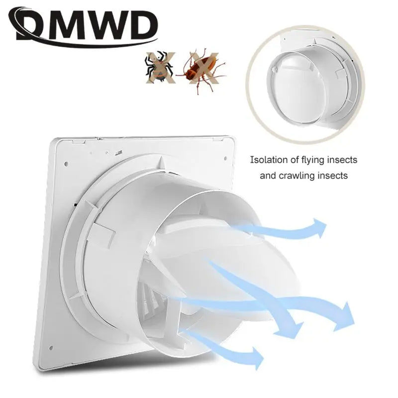4/6/7 inch Air Ventilator Ultra-Thin Panel Pressurized Exhaust Fan Bathroom Kitchen Waterproof Air Purifier Wall Window Duct Smoke Odors Removal Extractor Fan