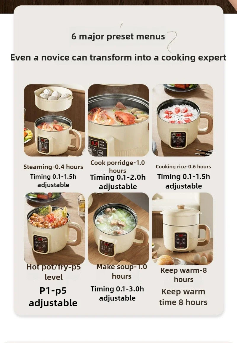 Multi Electric Cooking With Steamer Pot 00W Household Appliances Smart Cooking Rice Pressure Cooker Steam Up and Down Easy To Clean Household Appliances Cooking Tools