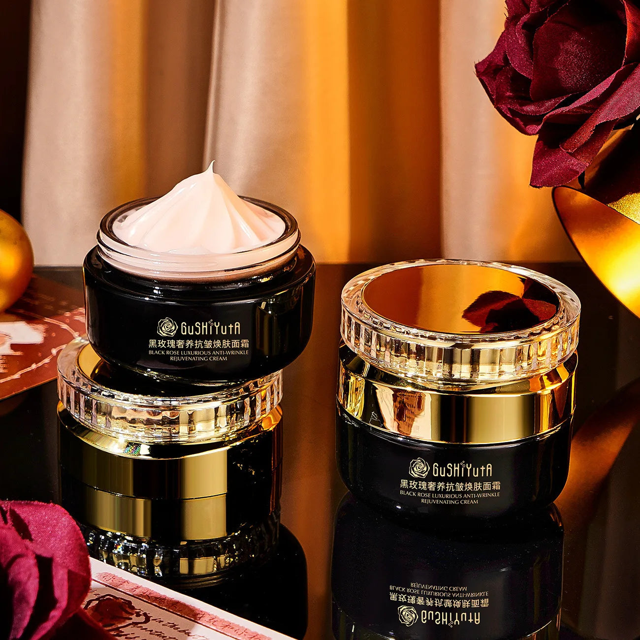 Black Rose Instant Face Lift & Firm Skin Cream Sustainable Face Lifting Reduces Fine Lines Gentle Moisturizing Care Cream Women Skin Care Supplies Korean Products