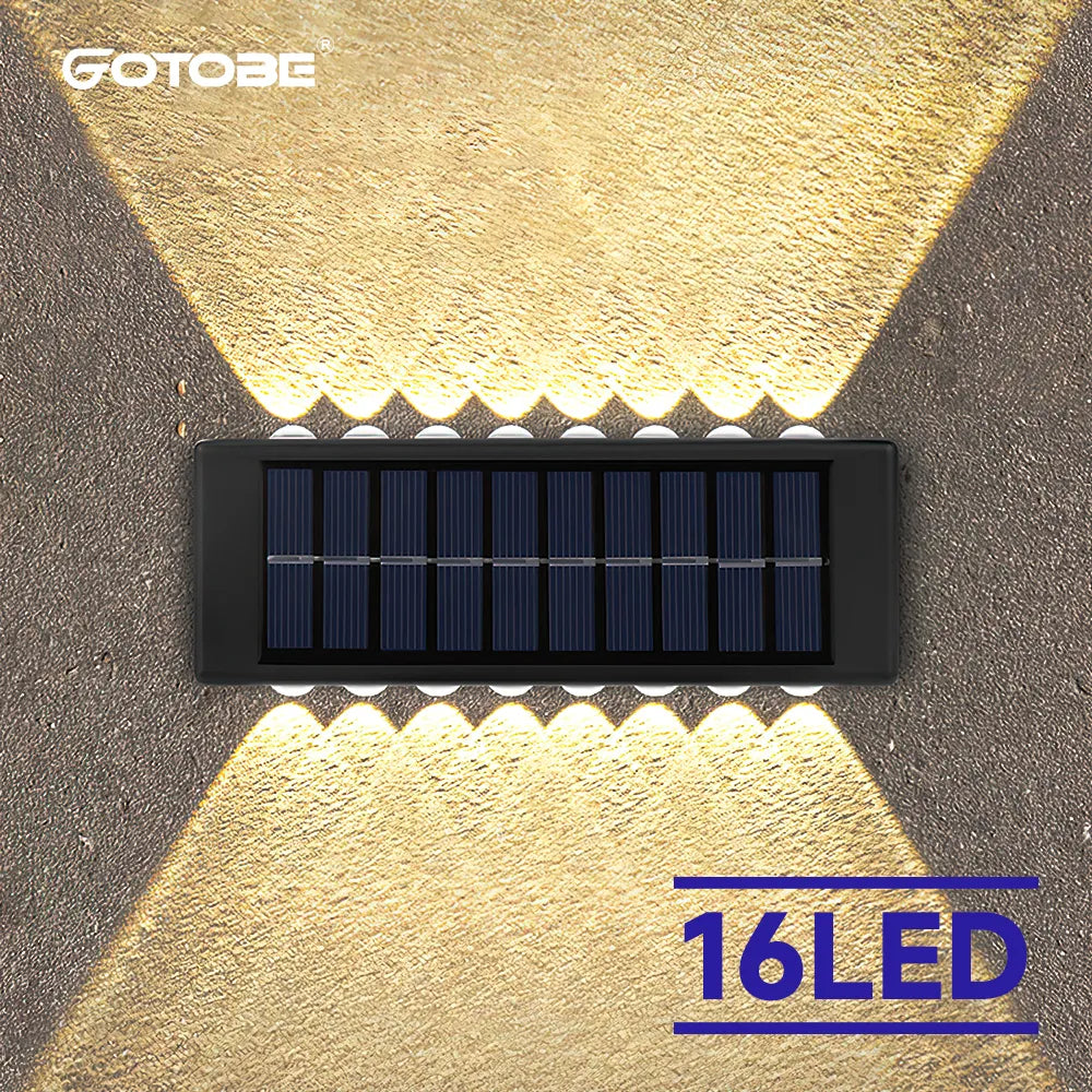 4/6/8/10 LED Solar Wall Lamp Outdoor Waterproof Solar Powered Light UP and Down Illuminate Home Garden Porch Yard Decoration