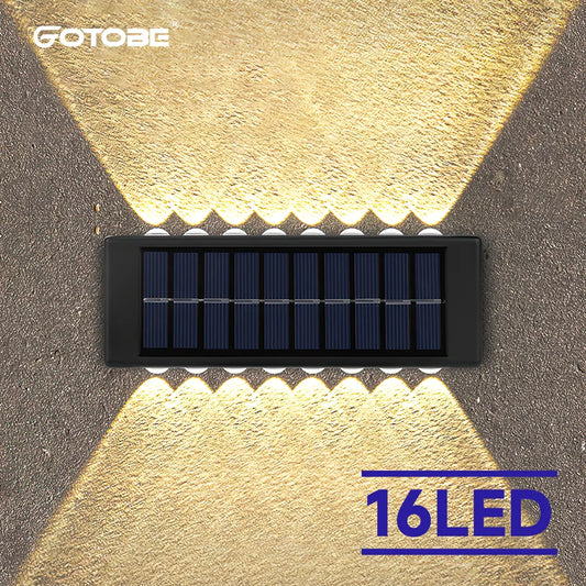 4/6/8/10 LED Solar Wall Lamp Outdoor Waterproof Solar Powered Light UP and Down Illuminate Home Garden Porch Yard Decoration
