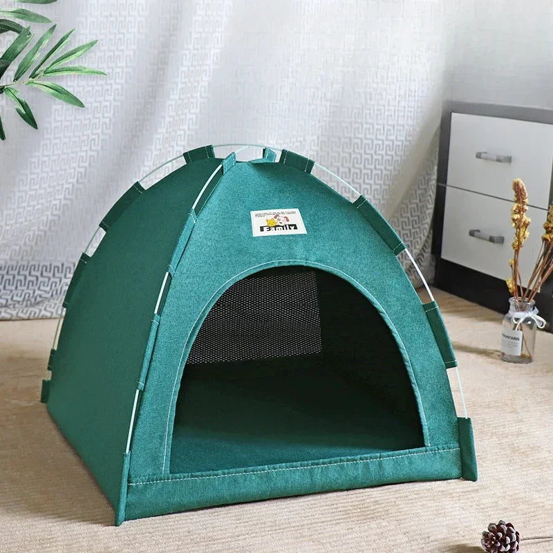 Foldable Cat House Pet Tent Four Seasons Universal Cat and Dog Pet Nest Summer Cool Mat Outdoor Portable Foldable Breathable House