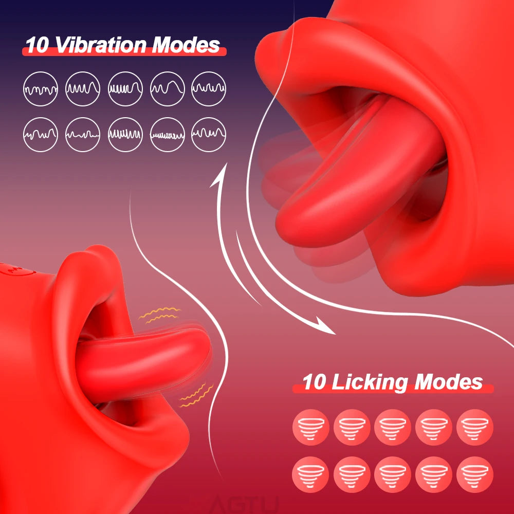 Tongue Licking Vibrator for Women Powerful Swing Clitoris Stimulator Oral Nipple Massager Sex Toy for Female Adult Couples Goods