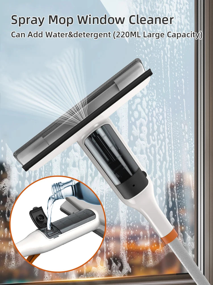 NEW Window Cleaner Mop Household Multifunctional With Silicone Scraper Glass Spray Washer for Glass Outdoor Window Cleaning Tool