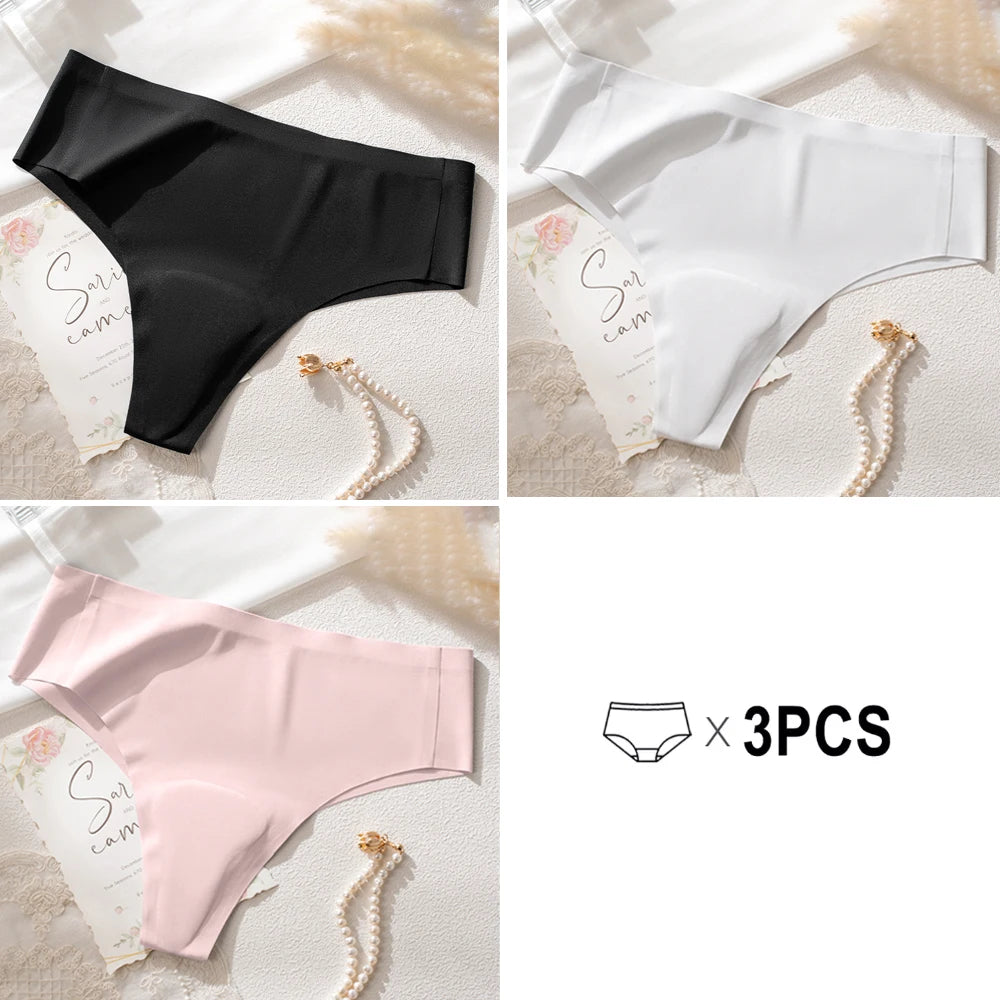 NEW Arrivals 3PCS Set 10 Patterns Women Protection Avoid Camel Toe Silk Panties Seamless Thong Panties Camel Toe Concealer Cover Camel Toe Prevention Underwear Anti Camel Toe Yoga Sport Briefs