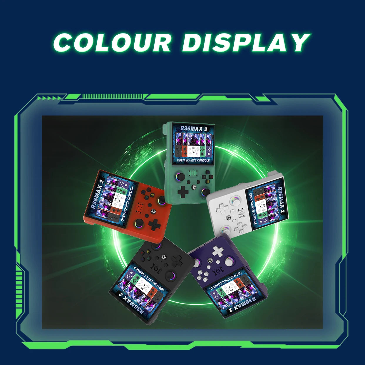 New R36 Max2 Retro Handheld Game 22.000 Games Console Linux System 4.5 Inch IPS Screen 64G/128G Portable Pocket Player Built-In Computer Gaming Supplies