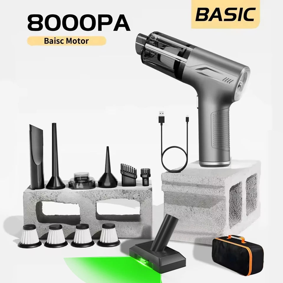 98000PA Mini Car Vacuum Cleaner Set Cordless Powerful Wireless Car Cleaner Handheld Portable Vacuum Cleaner Air Gun Car Cleaning Accessories