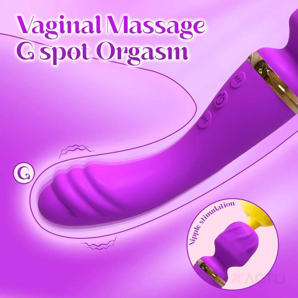 Double Heads AV Vibrator for Women Clitoris Stimulator G Spot Dildo  Magic Wand Vagina Massager Adult Goods Female Sex Toys