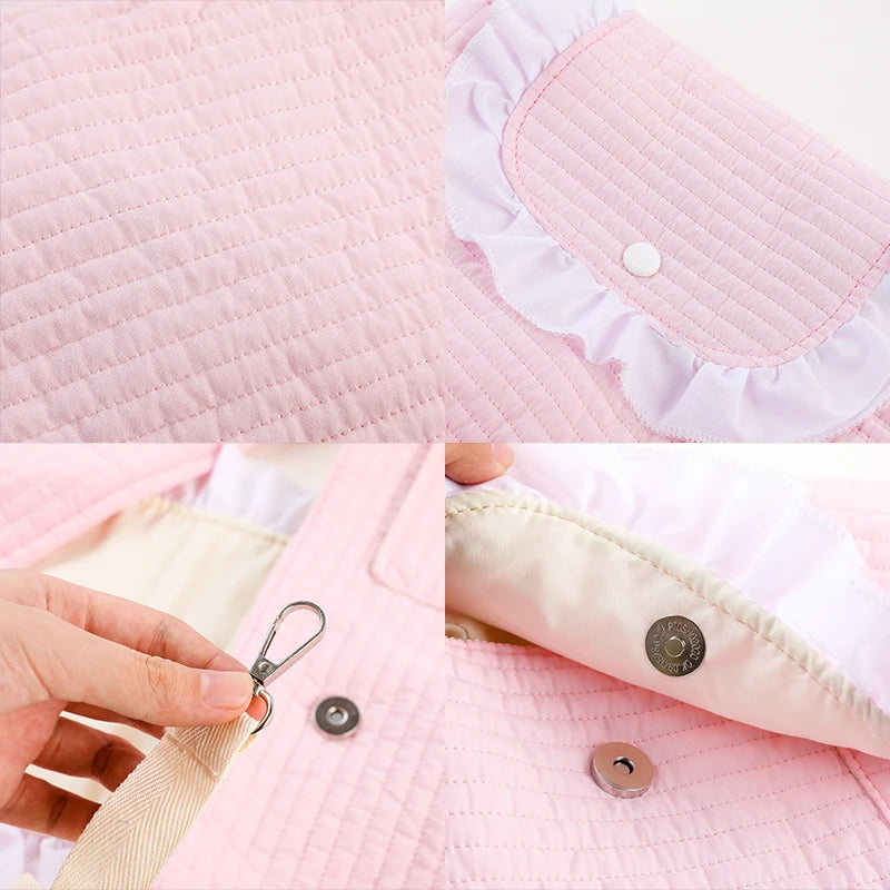 Handmade Dog Bag Pet Kitten Carrier Outdoor Travel Handbag Canvas Single Shoulder Cat Bag Sling Comfort Tote Bag Breathable