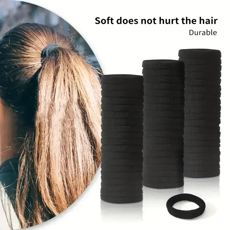 NEW Arrivals 200 PCS Set White/Coffee/Black Color Hair Bands for Women Girls Hairband High Elastic Rubber Band Hair Ties Ponytail Holder Scrunchies Accessories Women Hair Care Products
