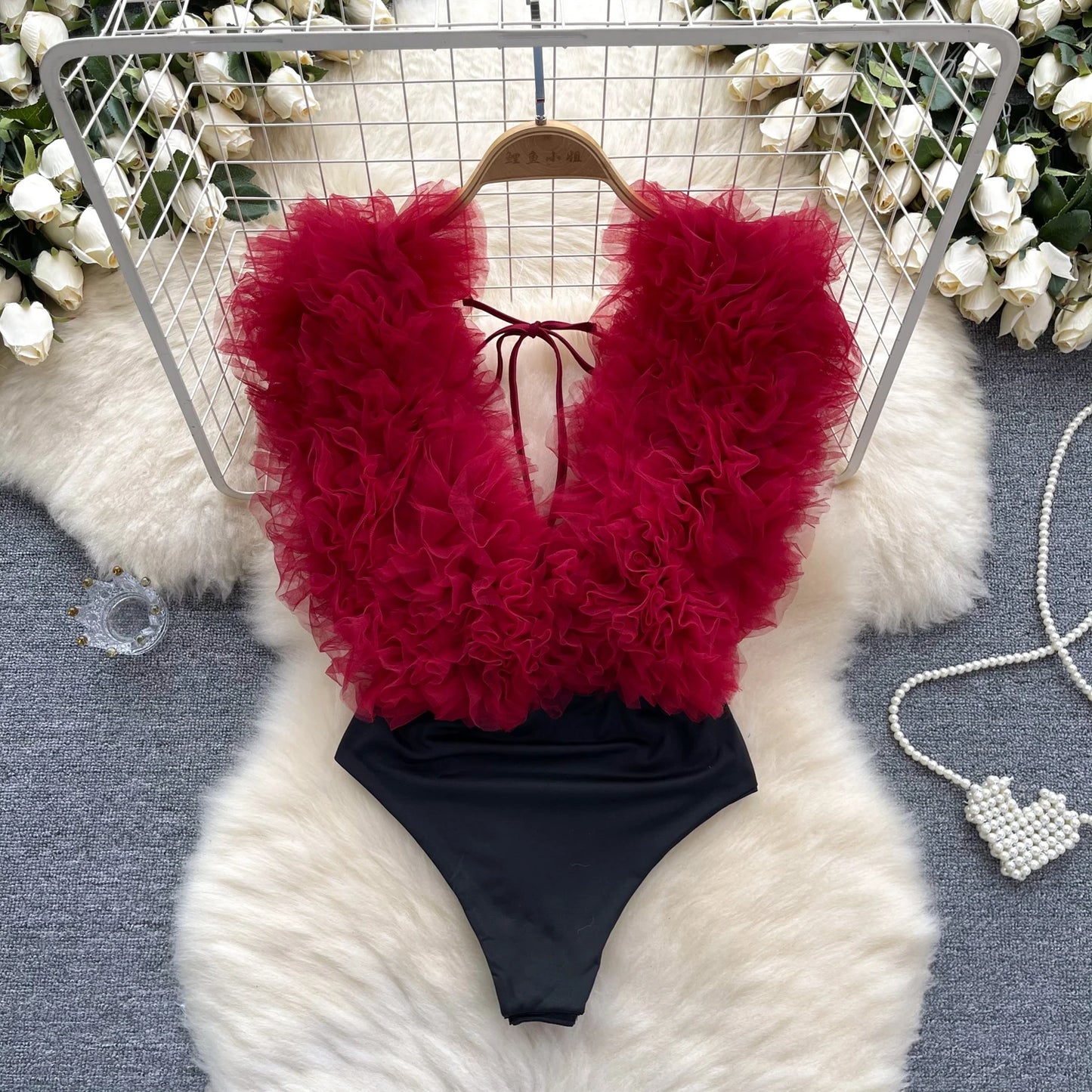 UK Size 5 Colors Sexy 3D Flowers Spliced Sheath Bodysuits Club Lace Up V Neck Playsuits Fashion Streetwear Backless Sensual Rompers