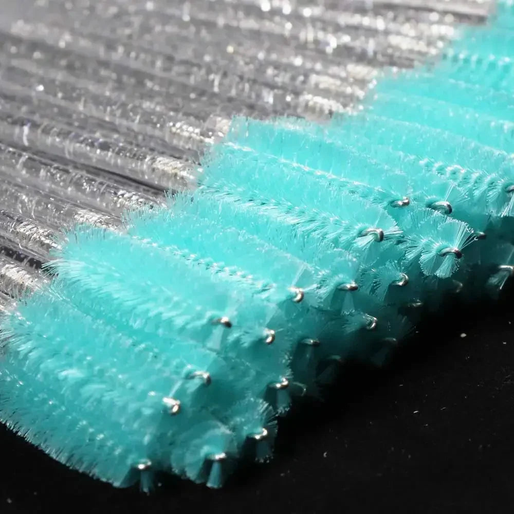 50PCS Set Black/White Color Disposable Crystal Eyelashes Brush Comb Eye Lashes Extension Mascara Wands Makeup Professional Makeup Beauty Tools