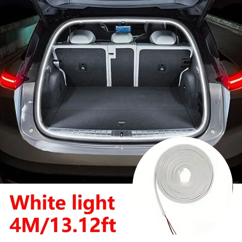 4M Car High Brightness Trunk Lighting Ambient Light Interior Decoration LED Wiring Free Automatic Sensor Tailgate Light Strip