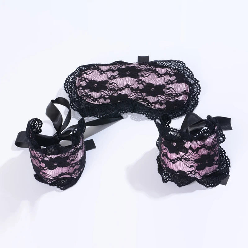 Women Exotic Apparel Sexy Lingerie Hot Lace Mask Blindfolded Patch Sex Handcuffs Sex Toys For Couple Erotic Lingerie For Women