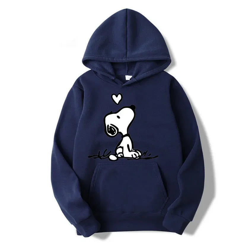 NEW S-3XL Plus Size 10 Colors American Cartoon Comics Snoopy Hoodie Women Man Pullover Tops Spring Autumn Men Casual Couple Sweatshirt Clothing