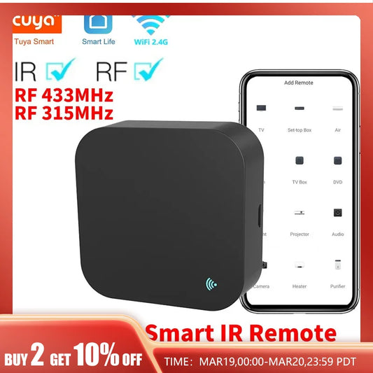 Tuya WiFi RF IR Remote Control 433MHz/315MHz For Smart Home Via SmartLife for Air Conditioner ALL TV Support Alexa,Google Home