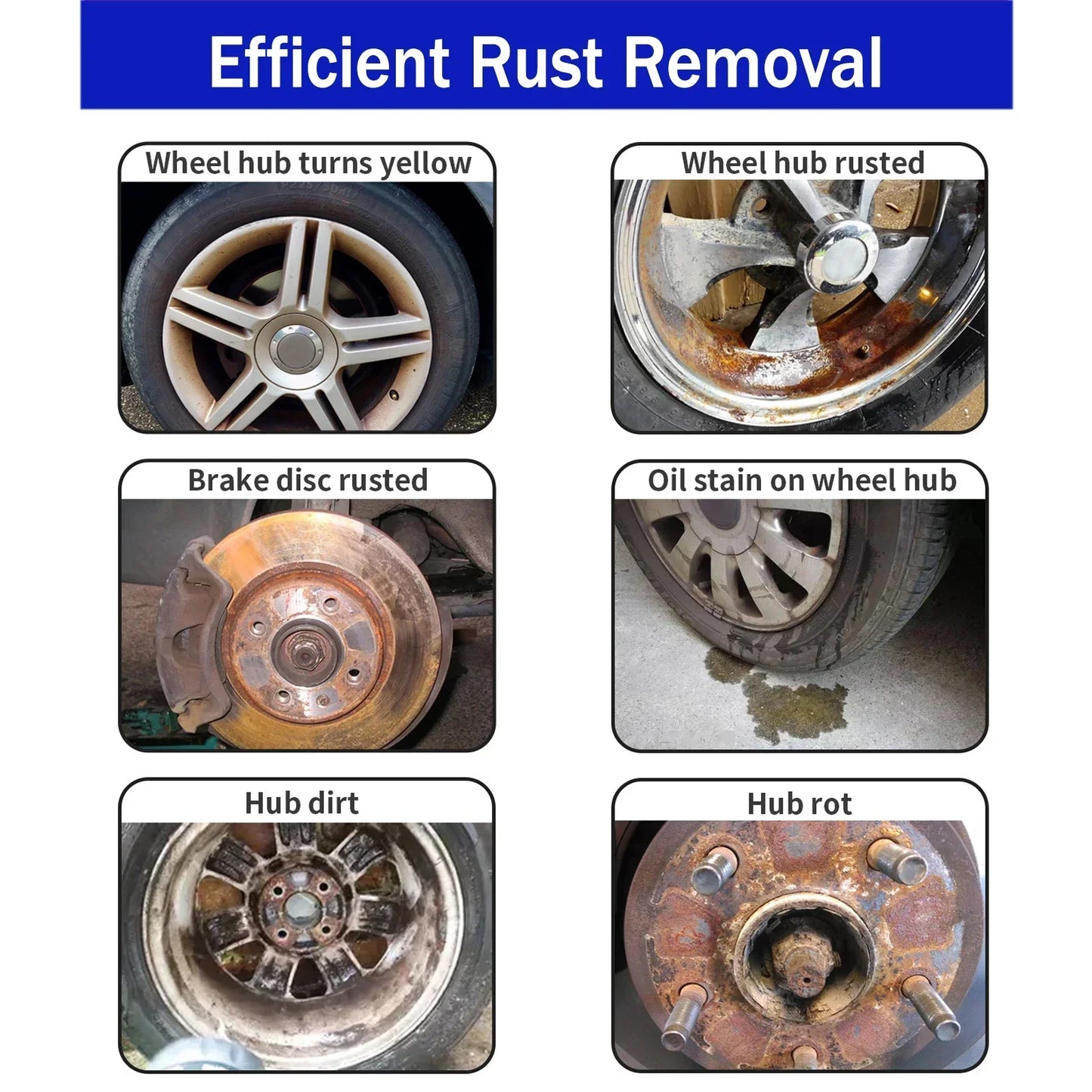 1/10 PCS Set Multifunctional Home Car 100ML Rust Remover Providing Surface Protection on Car Brake Pads Iron Metal Surface Shining Vehicle Parts Polishing Cars Trucks Motorcycle Cleaning Supplies Sets