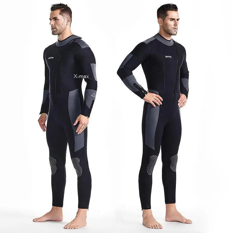 S-3XL Plus Size 5MM Neoprene Men's Long Professional Wetsuit  Neoprene Material Warm Fleece Lining Outdoor Swimming Kayaking Surfing Drifting Diving Scuba Snorkeling Underwater Fishing Wetsuit