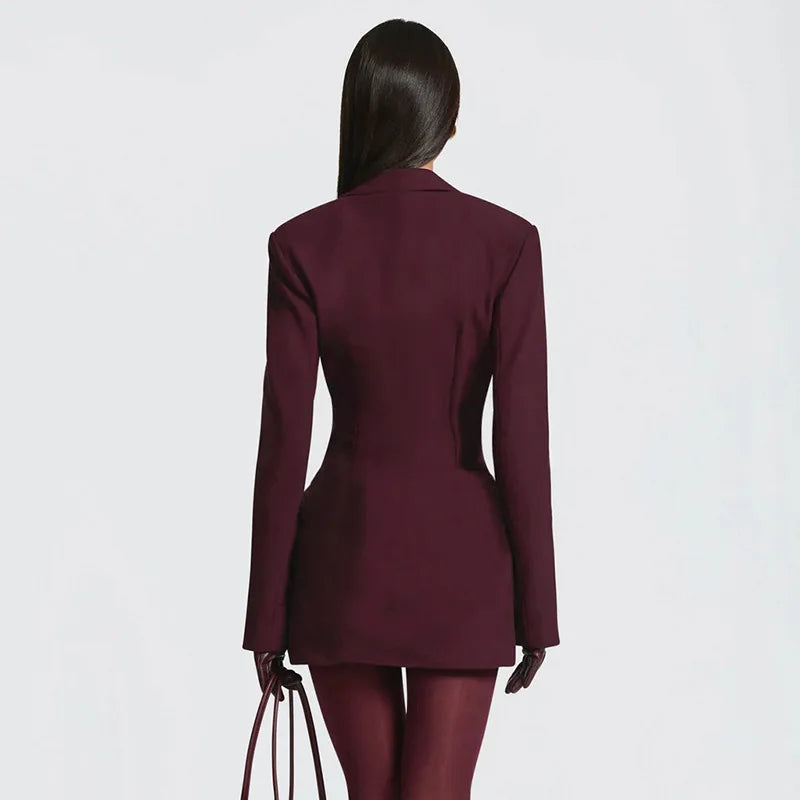 NEW Arrivals UK Size 3 Colors Casual Pleated Sexy Dress Women  Elegant Party Dress Blazer Long Sleeves Bodycon Mini Autumn Winter Dress Vestidos