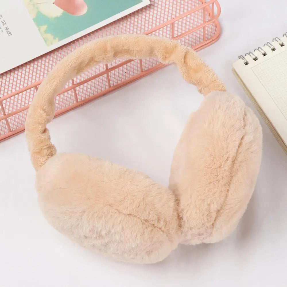 Fashion Autumn Winter Earmuffs Women Men Ear Warmer Plush Solid Color Adjustable Foldable Ear Muffs Earflap Earmuffs