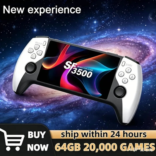 NEW Arrivals  SF3500 Retro Handheld Video Game Console Linux System 5.0 Inch 854*480 IPS Screen 3000mAh Portable Pocket Video Player Games