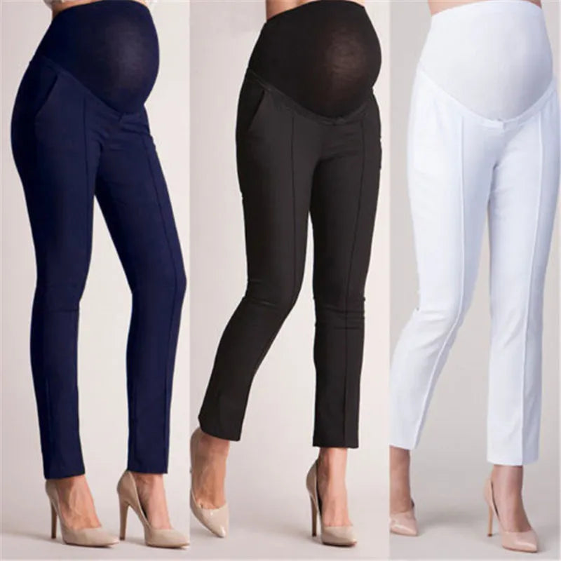 NEW Maternity Long Pants Pregnant Women High Waist Skinny Work Office Pant Straight Leg Pants For Maternity Ankle Pants Trousers