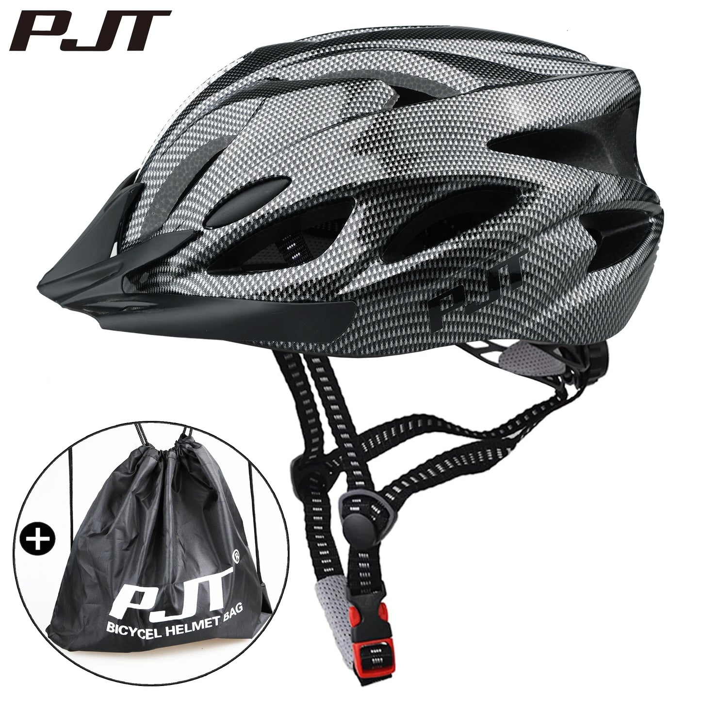 5 Colors PMT Cycling Helmet + Bag Set Comfort Lining Lightweight Hollow Riding Safety Cap Head Protection Bicycle MTB Helmets Men Women Bike Helmet
