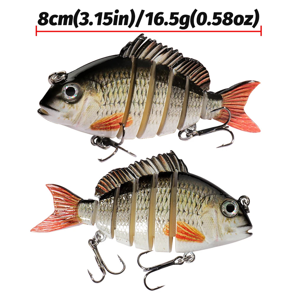 Swimbait Sinking Lure 16.5g 8cm Multi Joint Lure Slow Sinking Pencil Metal Joints VIB  Pike Treble Hooks Carp Fishing Tackle Hard Bait Fishing Accessories