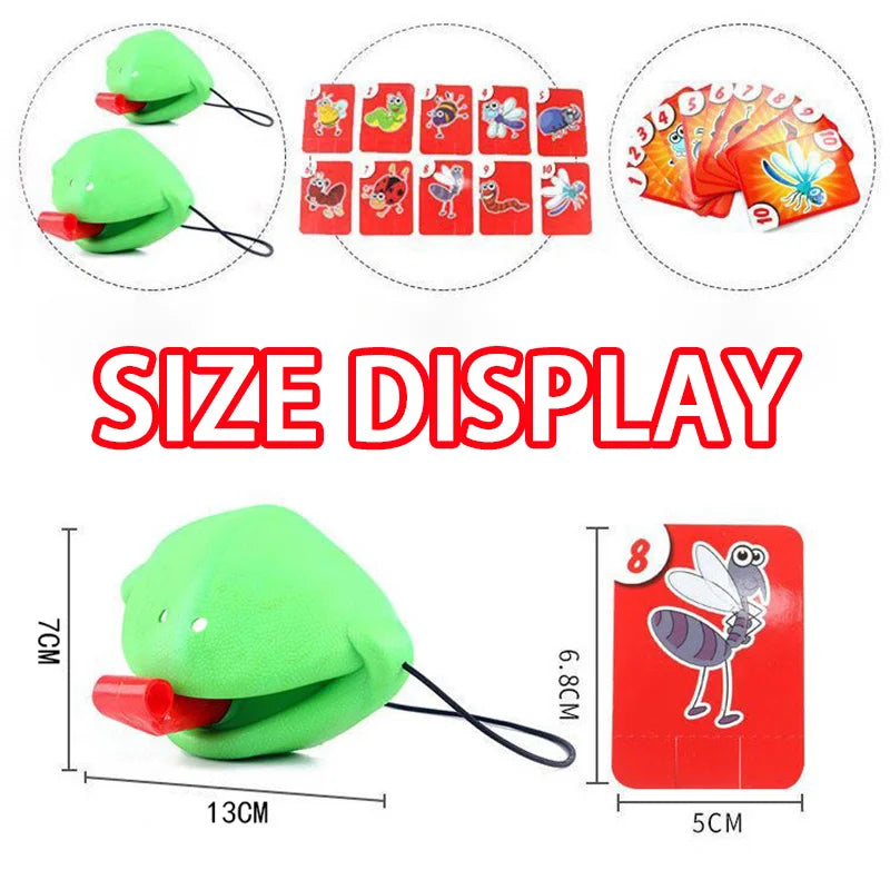 4 Person Frog Lizard Mask Wagging Tongue Lick Cards Board Games for Children Family Party Toys Antistress Funny Desktop Puzzle Game Toys