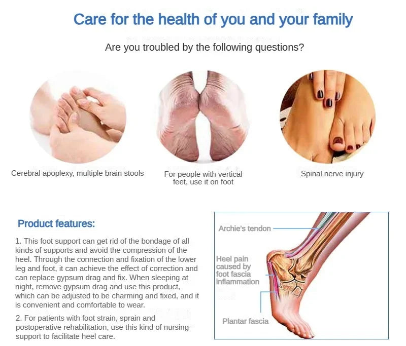 5 Colors Adjustable Night Splint For Plantar Fasciitis Pain Relief Soft Foot Drop Brace Sleeping Achilles Tendon Stretcher Boot Nighttime Orthopedic Brace Health Care Accessories