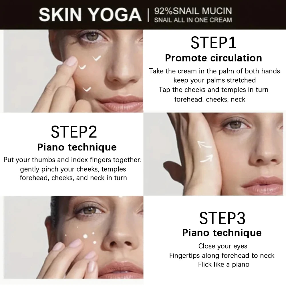 Snail Mucin Smooth Wrinkles Snail Face Cream Collagen Moisturizing Nourish Repair Face Damaged Lift Firm Smooth Bright Whitening Women Skin Care Supplies Korean Products