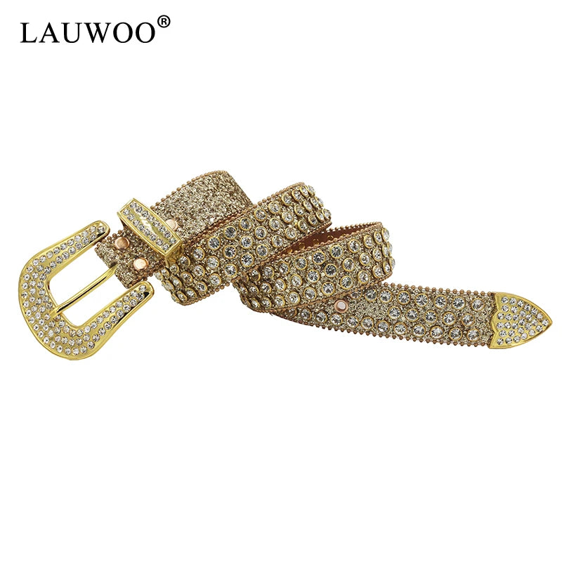 NEW Luxury Women Female  Belt Diamond Rhinestones Belts Crystal Studded Pin Buckle Belts  Jeans Decoration Beautiful Design Ladies Girls Luxury Fashion Apparel Accessories Casual Clothing Supplies