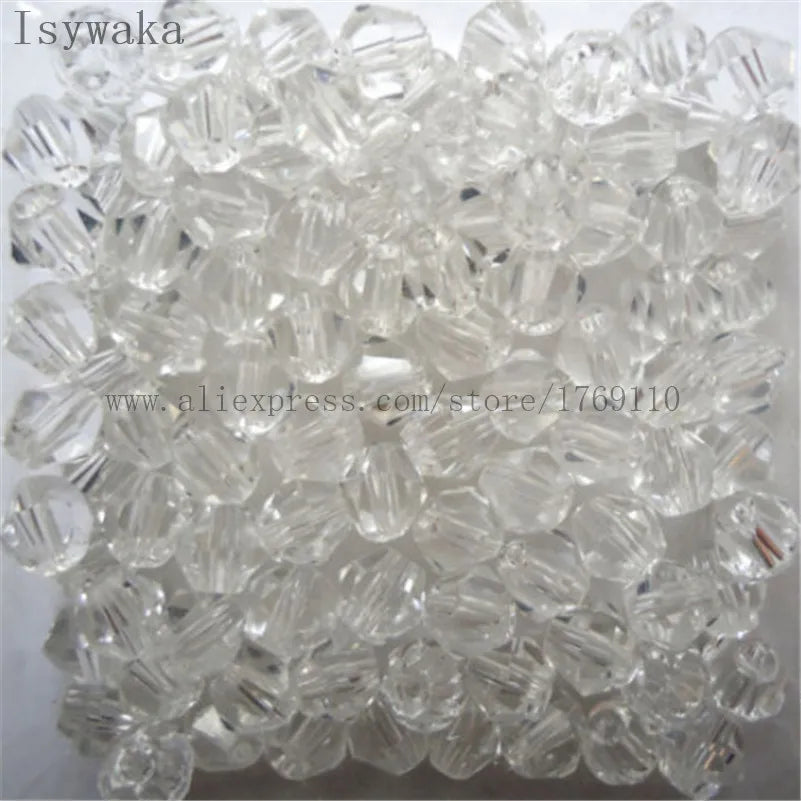 33 Colors 100 PCS Set Blue Multicolor 4mm Bicone Austria Crystal Beads Charm Glass Beads Loose Spacer Bead for DIY Jewelry Making Apparel Accessories Tools Set