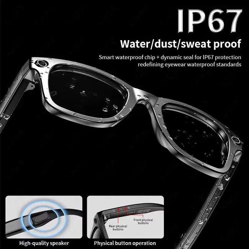 TOP 1 for Meta AI ChatGPT Smart Glasses 13MP Camera Video Recording 100+ Languages Translation Sunglasses Bluetooth Call Music Play