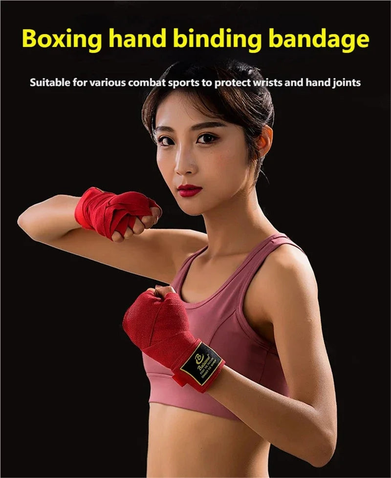 2 Rolls Set 1.5/2/3/5M Cotton Boxing Bandage for Women Men Kids Sports Strap Kick Boxing MMA Hand Gloves Wraps Belt Boxing Sports Wraps Bandage Sports Accessories