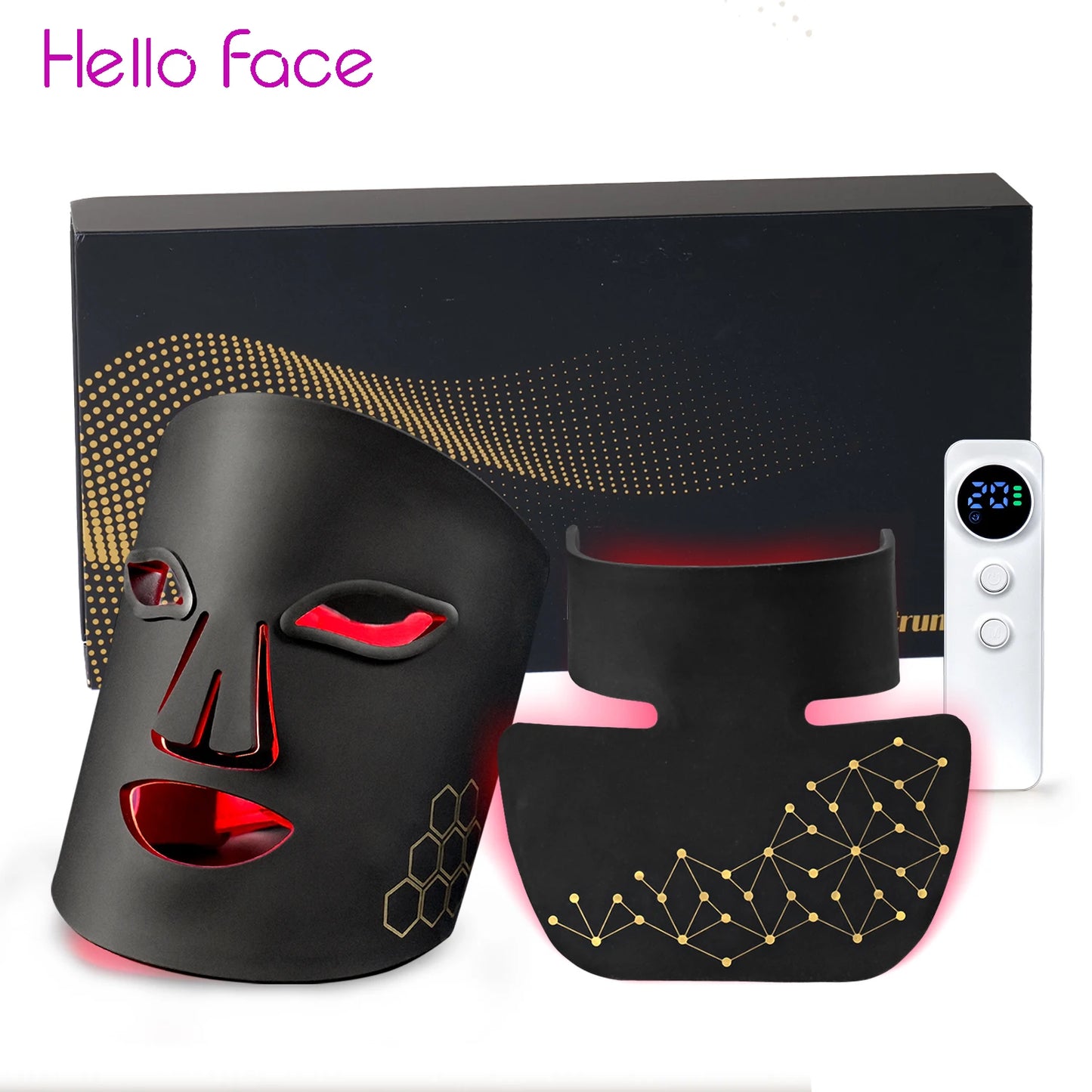 NEW NIR Korean LED Face + Neck Mask Near Infrared Face Neck SPA Therapy Mask 216+132 Beams Skin Rejuvenation Beauty Device Women Skin Care Accessories Korean Cosmetic Products