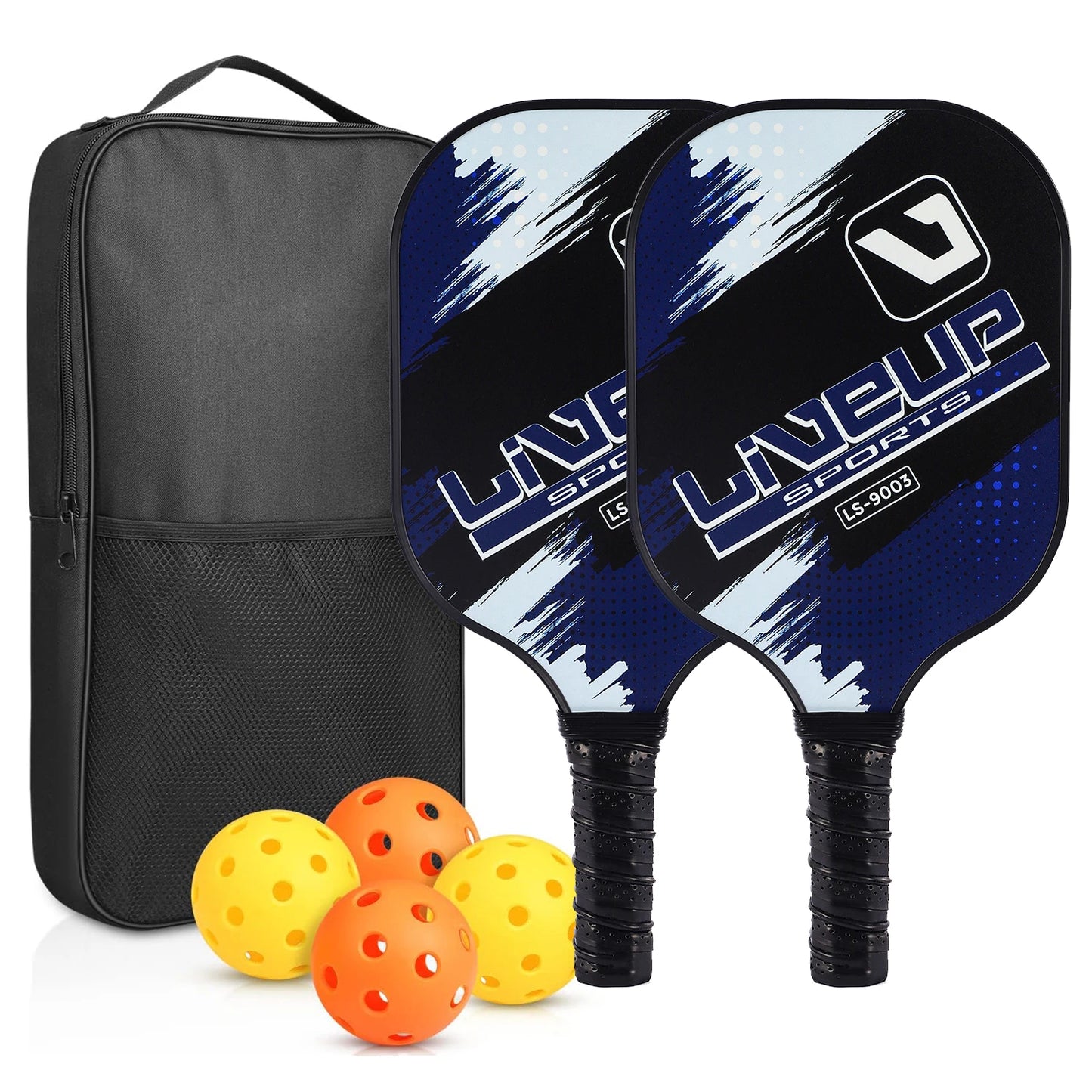 NEW Full Set Professional Fiber Glass Top Quality Pickleball Paddles Set of 2 USAPA Approved Fiberglass Pickle Ball Paddles with 4 Pickle Balls Durable Beach Rackets for Beginners Sports Accessories