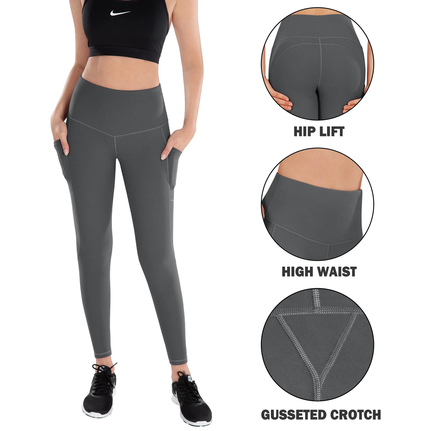 High Waist Belly Lift Hip Modification Leg Type Running Recreational Sports Pants Yoga Clothing