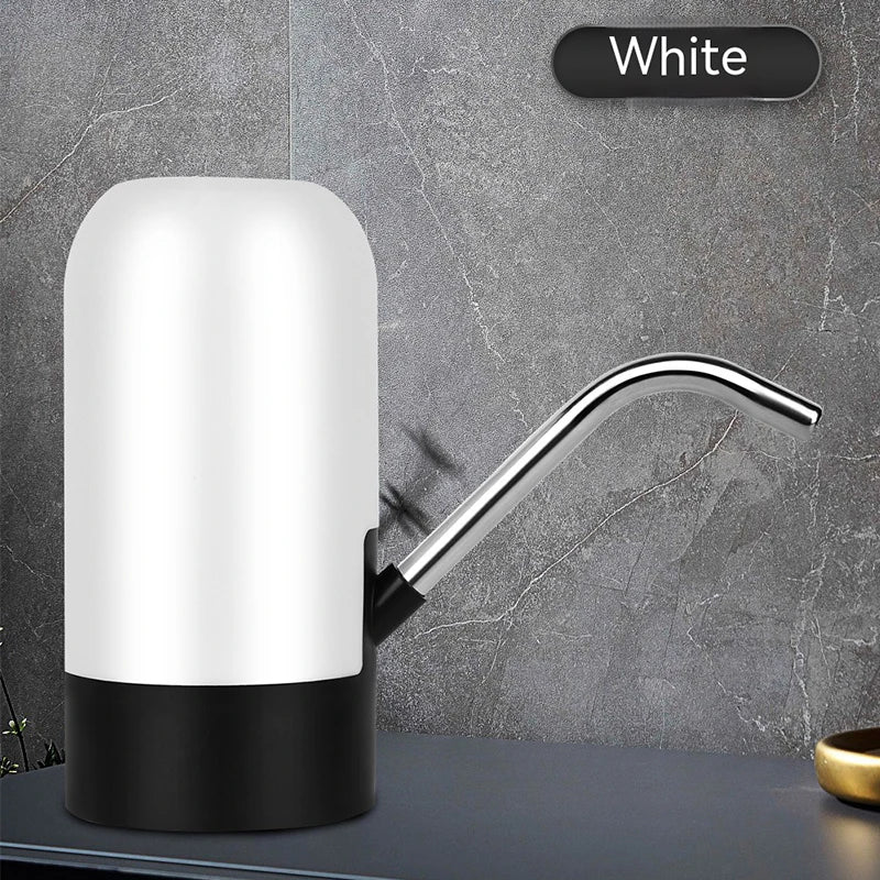 5 Gallon Water Bottle Dispenser USB Charging White Color Automatic Drinking Water Pump Portable Electric Water Dispenser Water Bottle Switch for Travel Camping Picnic Home and Office Use