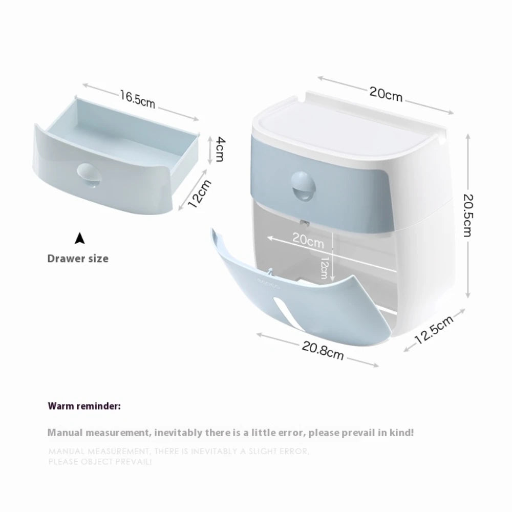 NEW Arrivals Waterproof Double Layer Portable Toilet Paper Holder Plastic Bathroom Storage Dispenser for Organized Roll Paper Accessory Home Bathroom Supplies